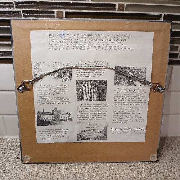 "Window Box" Hand Colored Engraving by T.J. Struna (Limited Edition #5/100) - Picture 6 of 6